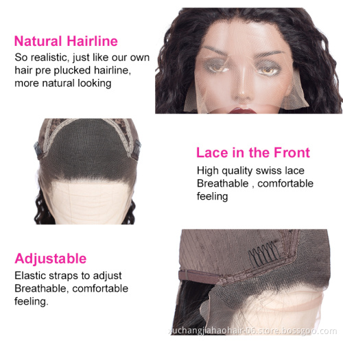 13X4 HD Swiss Lace Front Wig Brazilian Water Wave Human Hair Wigs Pre plucked With Baby Hair